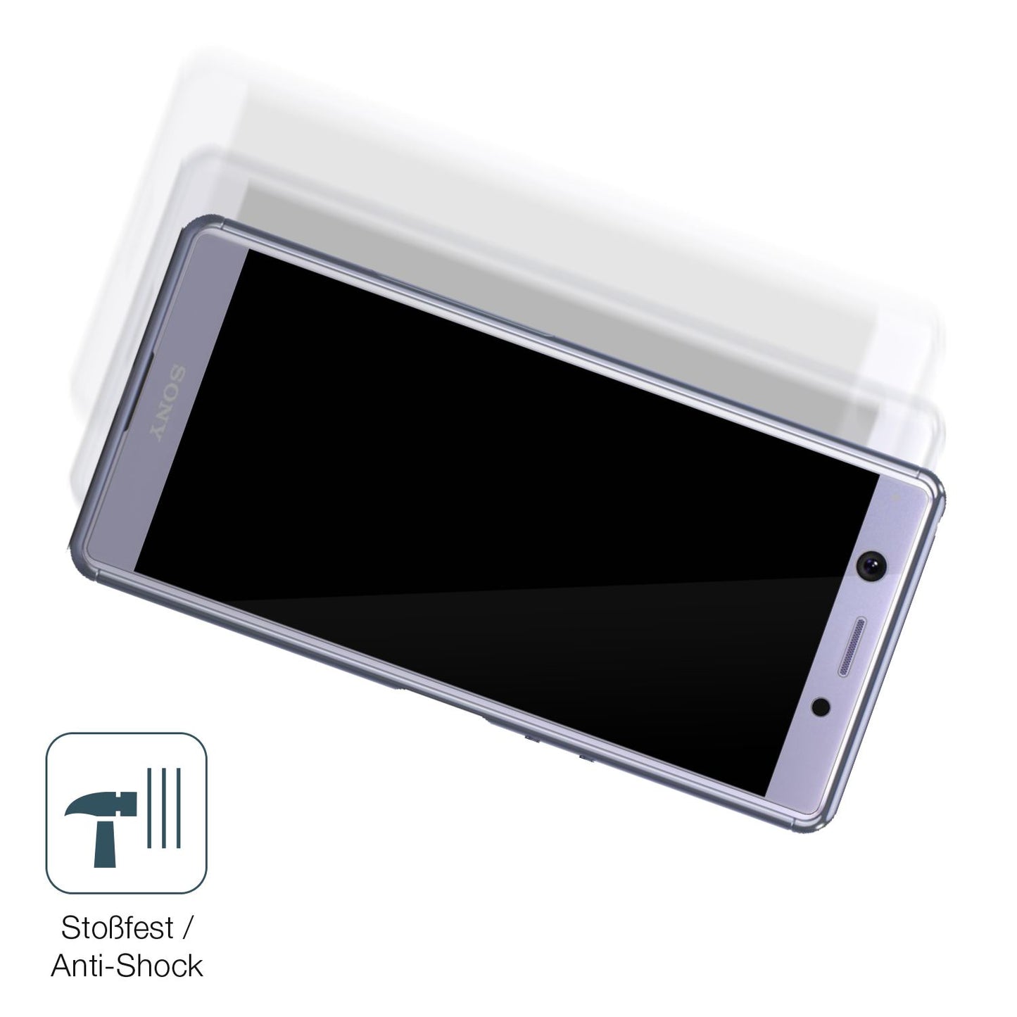 Schutz gegen Kratzer auf dem Sony Xperia Ace SO-02L Glas durch Schlüssel, Stöße gegen die Tischkante oder Stürze