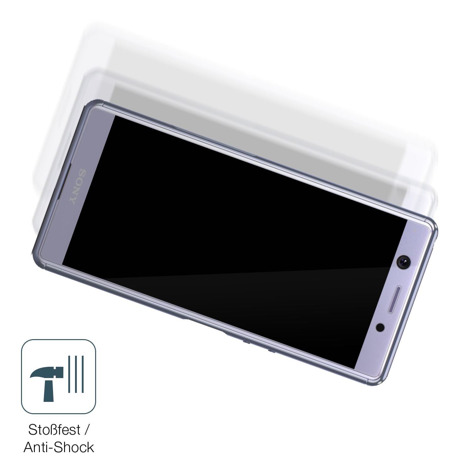 Schutz gegen Kratzer auf dem Sony Xperia Ace SO-02L Glas durch Schlüssel, Stöße gegen die Tischkante oder Stürze