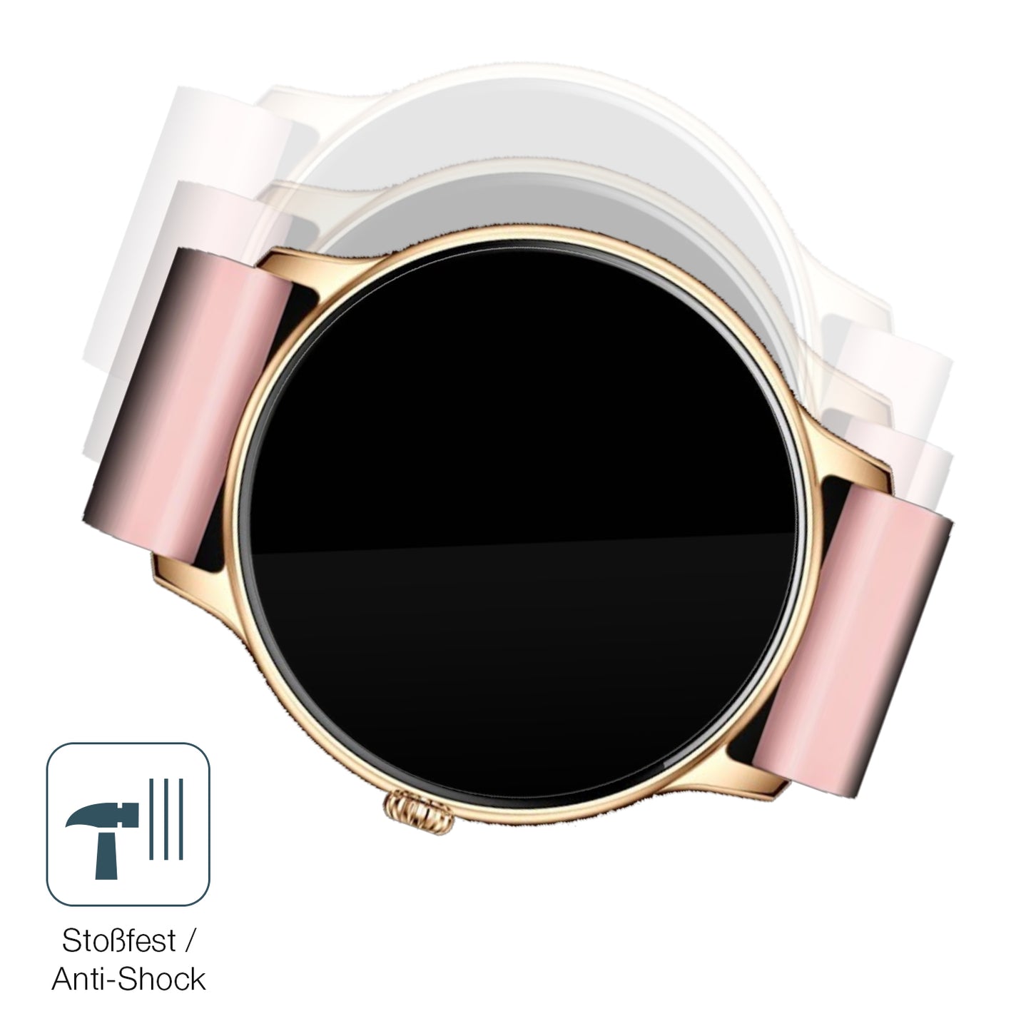 Schutz gegen Kratzer auf dem Fireboltt Phoenix Glas durch Schlüssel, Stöße gegen die Tischkante oder Stürze