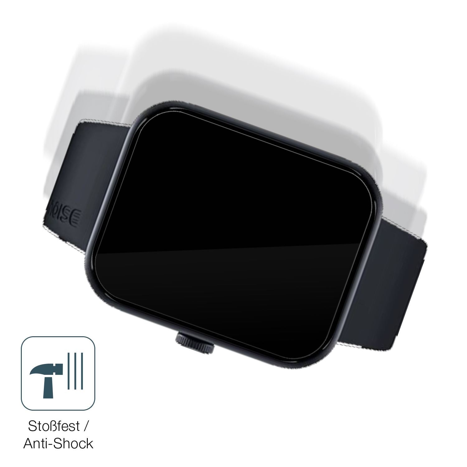 Schutz gegen Kratzer auf dem Noise ColorFit Pulse Go Buzz Glas durch Schlüssel, Stöße gegen die Tischkante oder Stürze