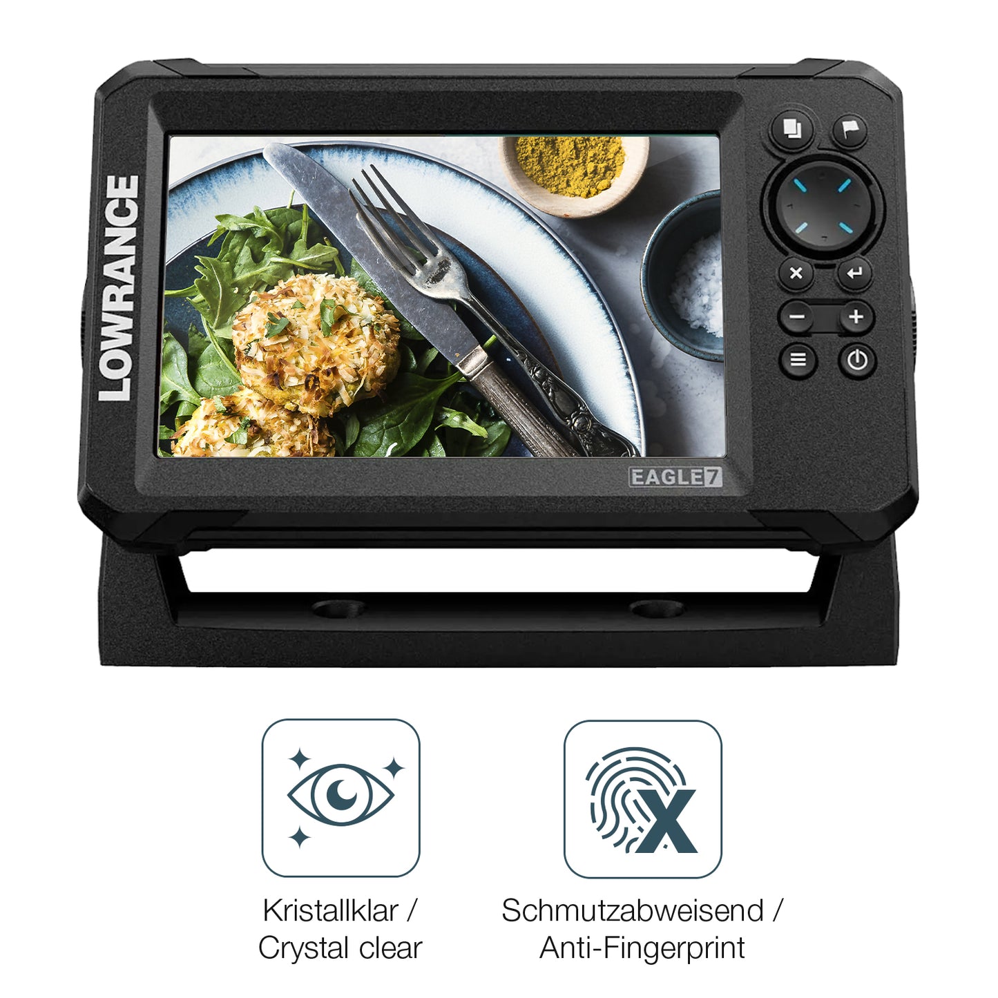 Flexible TPU-Folie passend zugeschnitten für Lowrance Eagle 7, vollständige Abdeckung