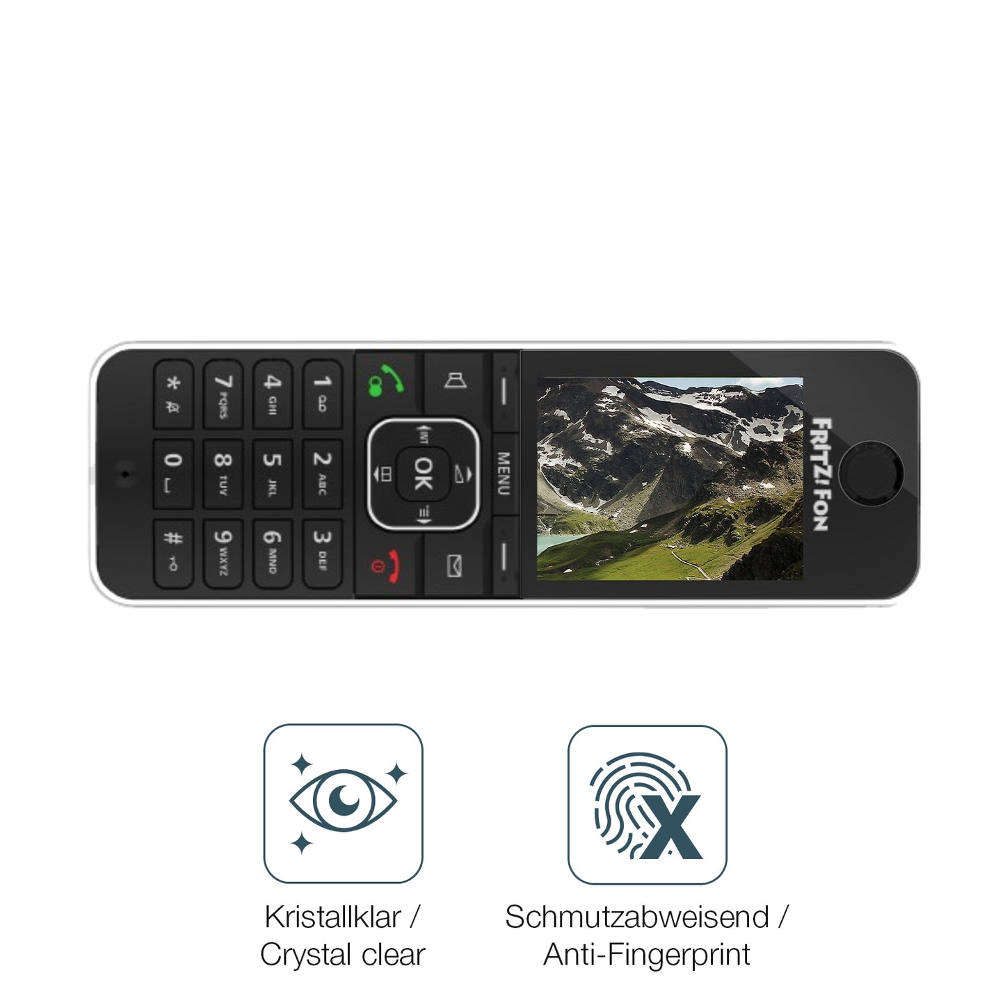 4x Schutzfolie klar für AVM FRITZ! FON C6 Display-Schutzfolie