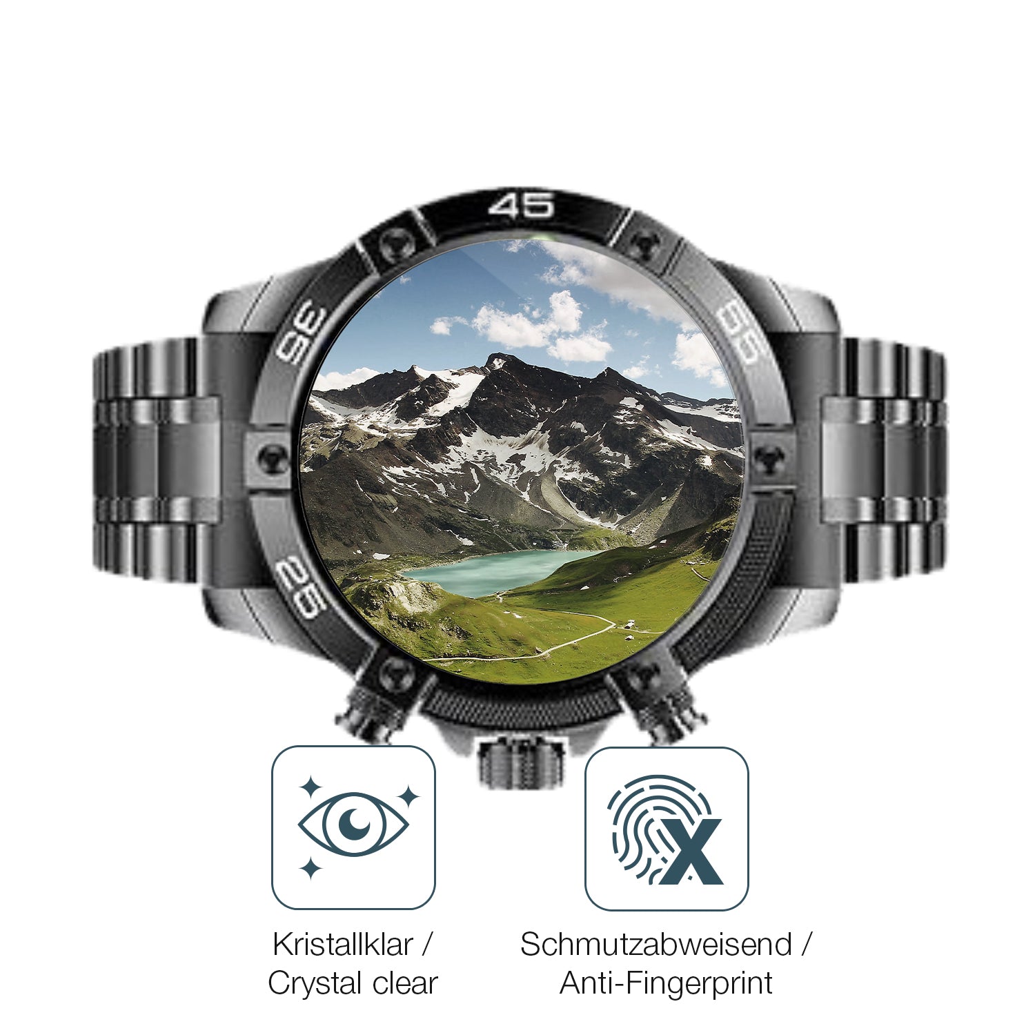 Flexible TPU-Folie passend zugeschnitten für OHUGNA Smartwatch 1.53 Zoll, vollständige Abdeckung