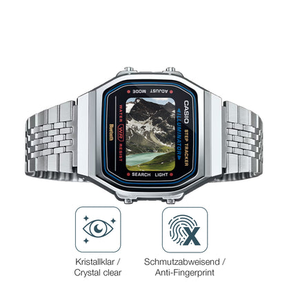 Schutz gegen Kratzer auf dem Casio Iconic ABL-100WE-1A Glas durch Schlüssel oder Ähnliches