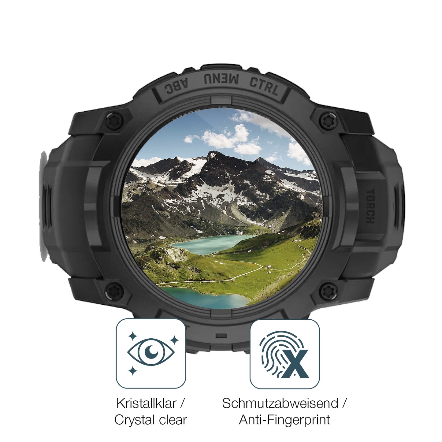 Flexible TPU-Folie passend zugeschnitten für Garmin Instinct 3 Solar Tactical Edition 50mm, vollständige Abdeckung