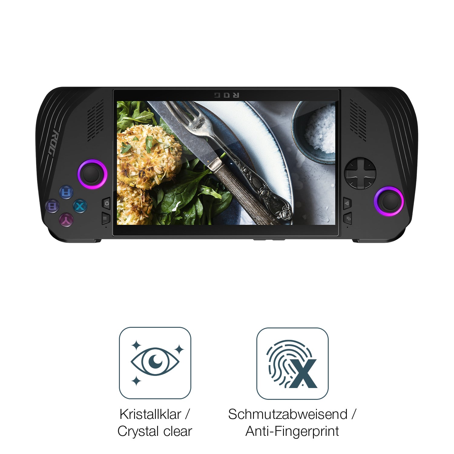 Schutz gegen Kratzer auf dem Asus Rog Ally X Glas durch Schlüssel oder Ähnliches