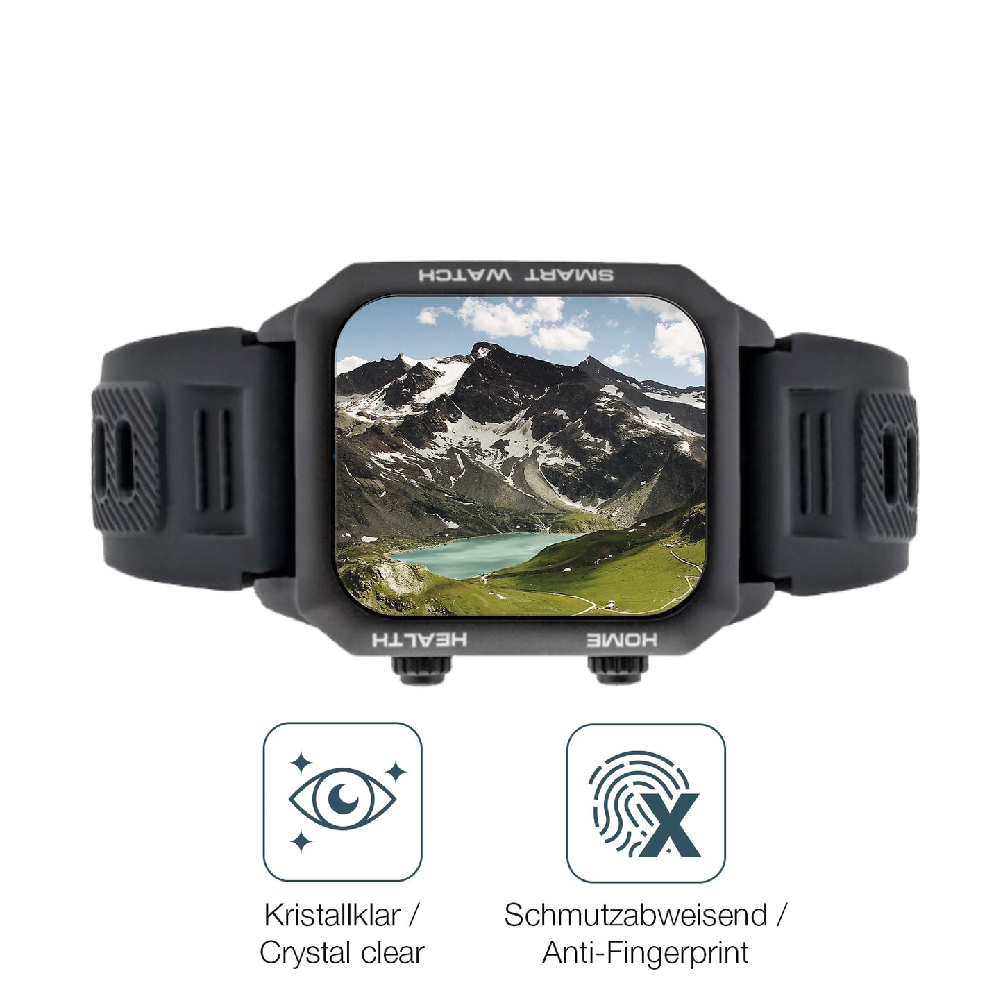 Flexible TPU-Folie passend zugeschnitten für Watchmark Kardiowatch FOCUS, vollständige Abdeckung