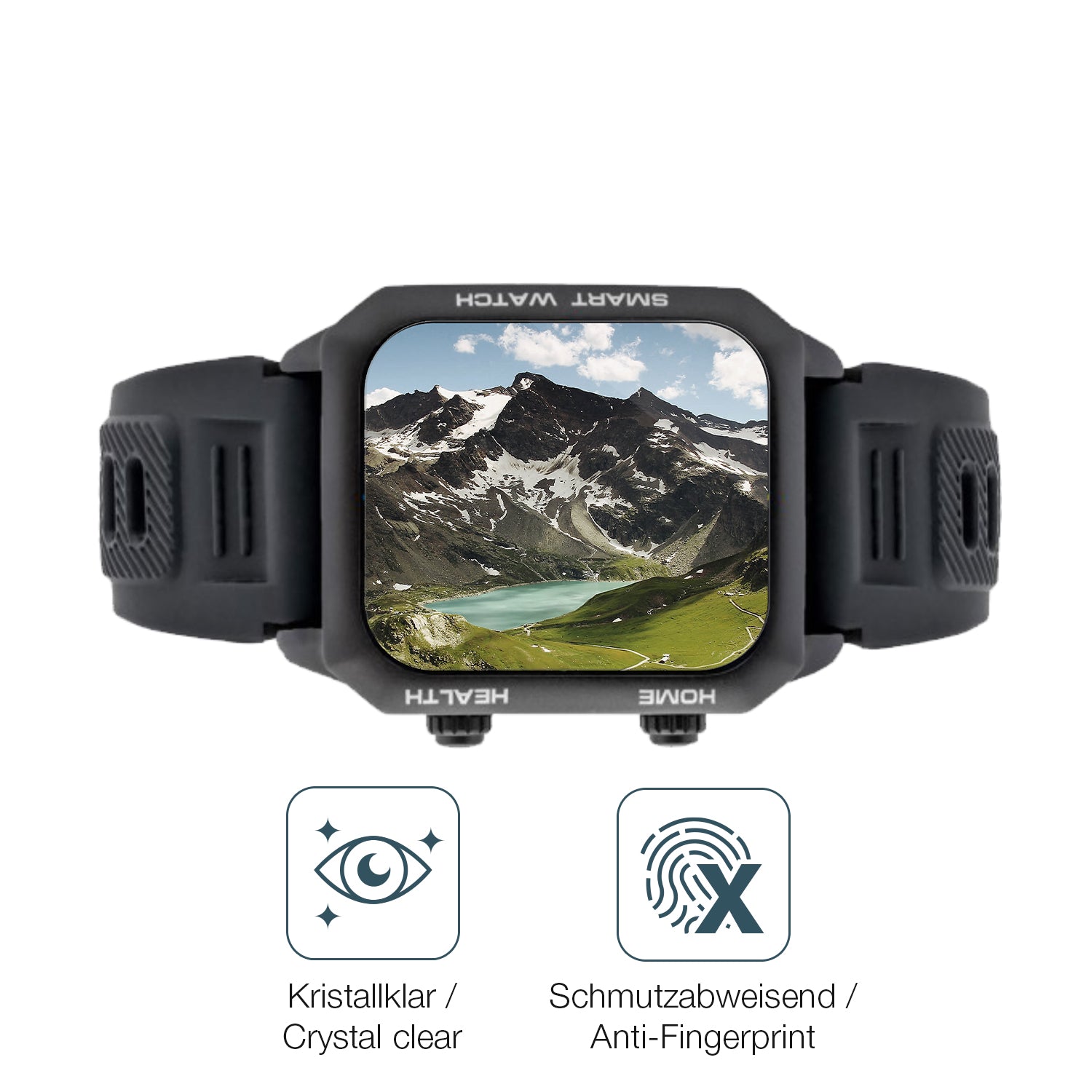 Flexible TPU-Folie passend zugeschnitten für Watchmark Kardiowatch FOCUS, vollständige Abdeckung