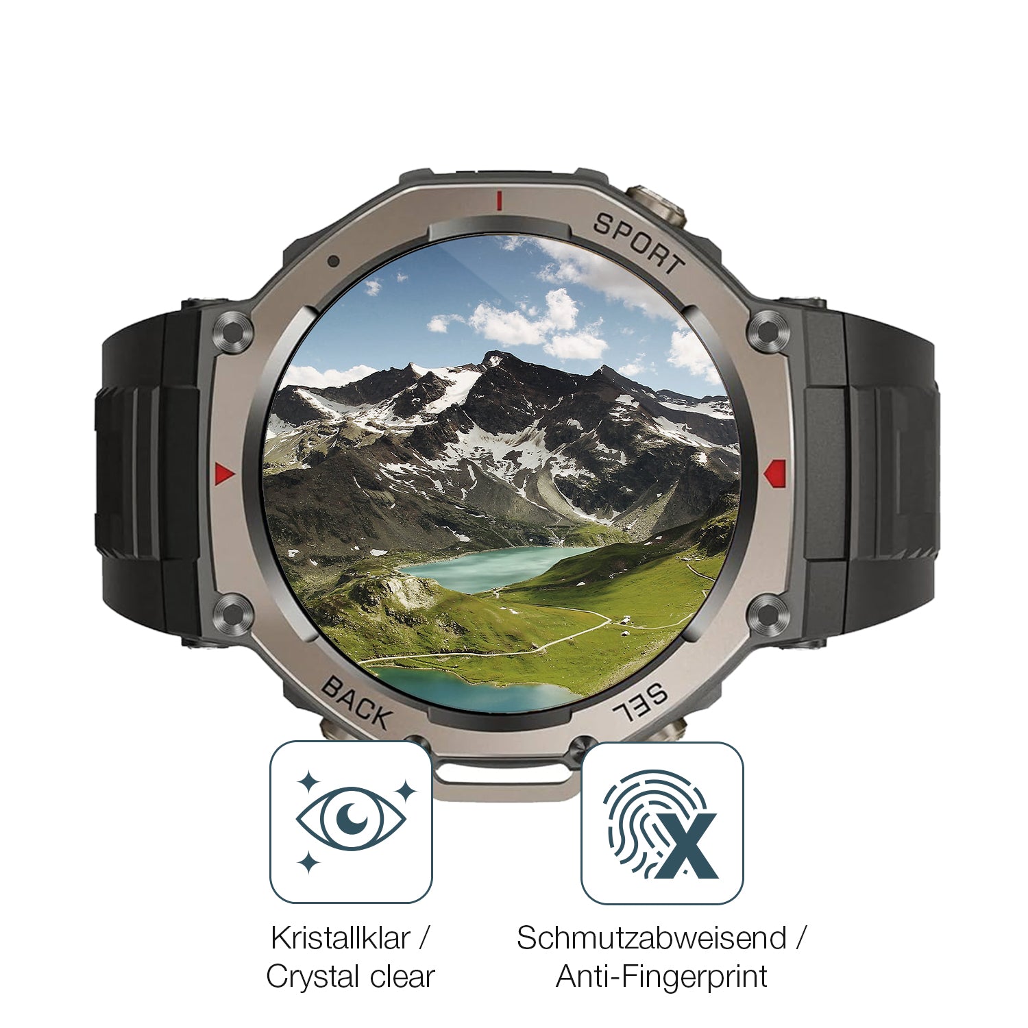 Flexible TPU-Folie passend zugeschnitten für Reiteag Sekoda GPS 1.43 Zoll, vollständige Abdeckung