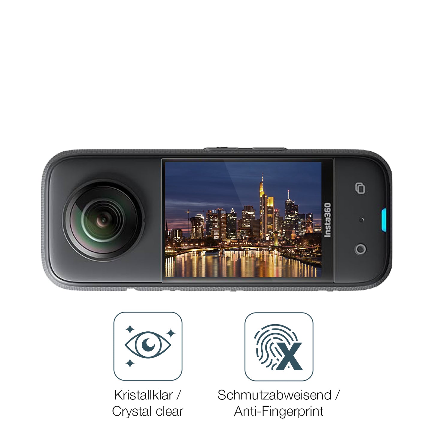 4x Schutzfolie klar für Akaso 360 Grad Action Cam Display-Schutzfolie