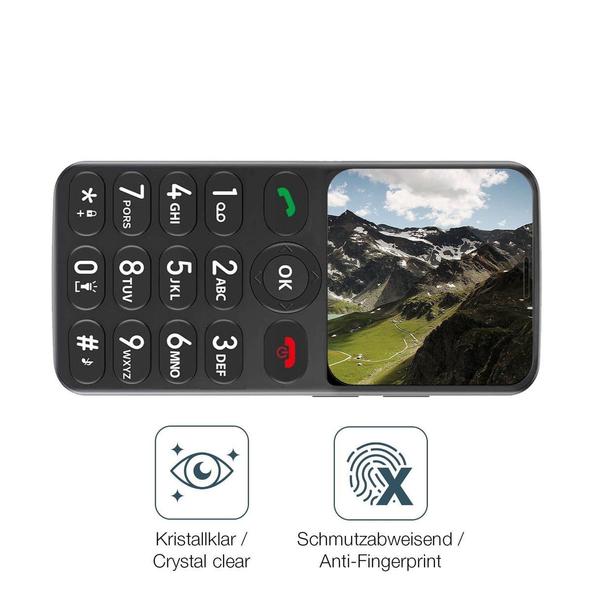2x Screen Protector for Melefon Seniorenhandy Flexible Glass 9H dipos