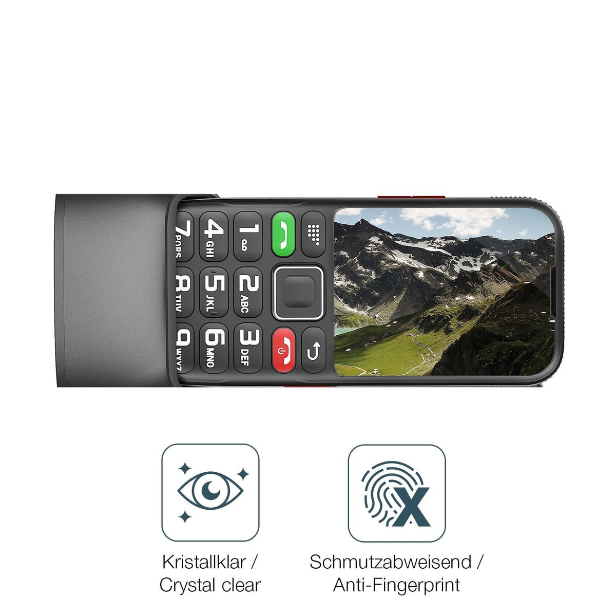 2x Screen Protector for Brisum F22 Seniorenhandy Flexible Glass 9H dipos