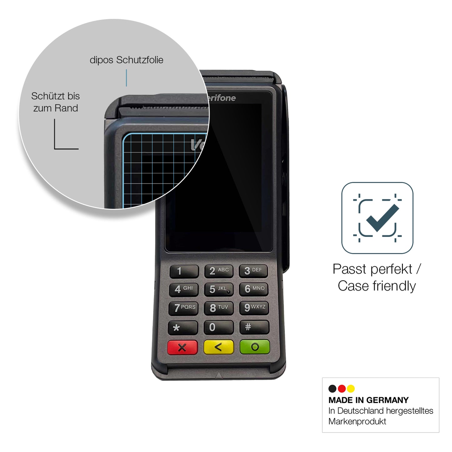 2x 9H Schutzfolie für Verifone V400c Panzerfolie