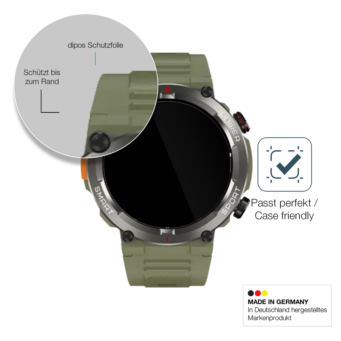 2x 9H Schutzfolie für Blackview W50 Pro Smartwatch 1.45 Zoll Panzerfolie