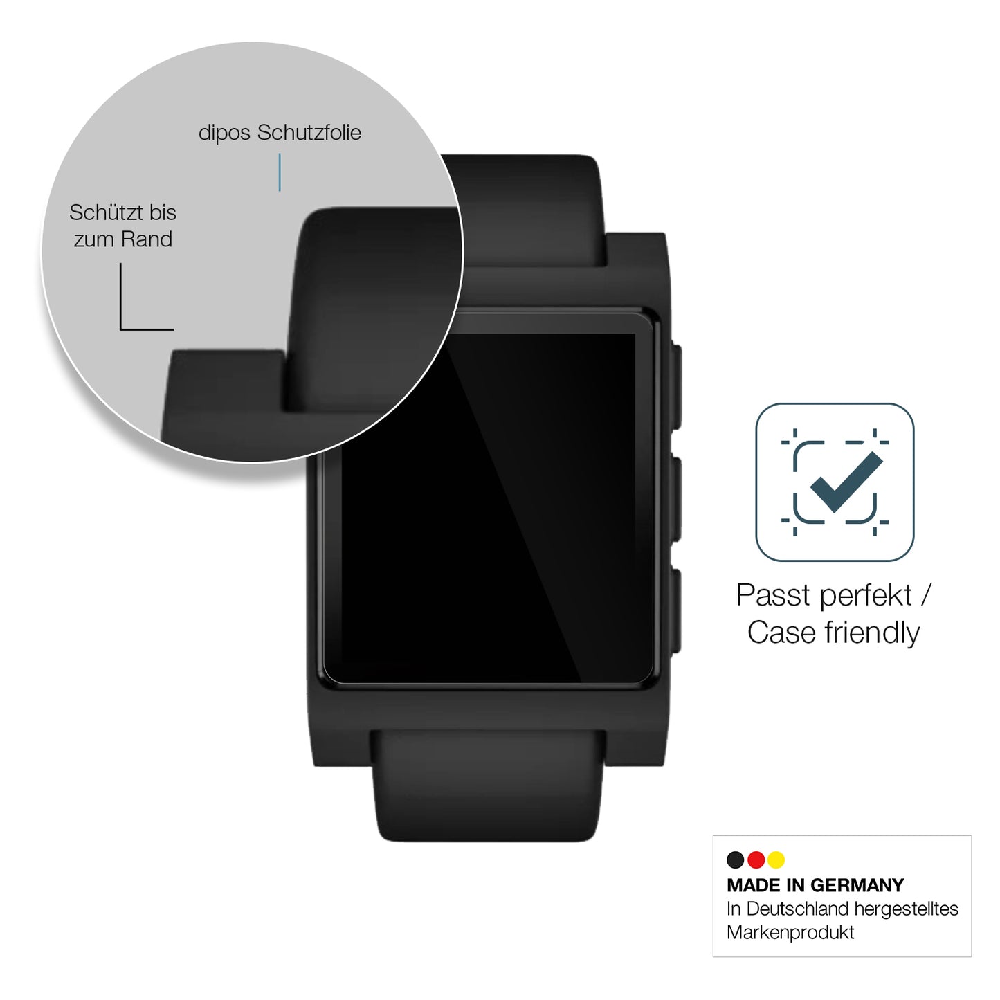 2x 9H Schutzfolie für Pebble Core Time 2 Panzerfolie