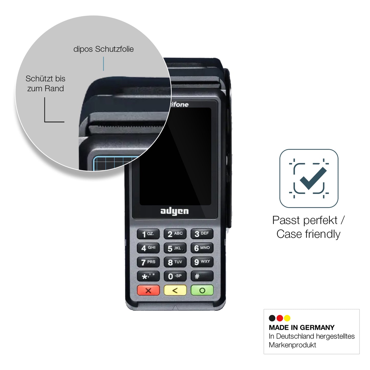 2x 9H Schutzfolie für Adyen V400c Plus Panzerfolie