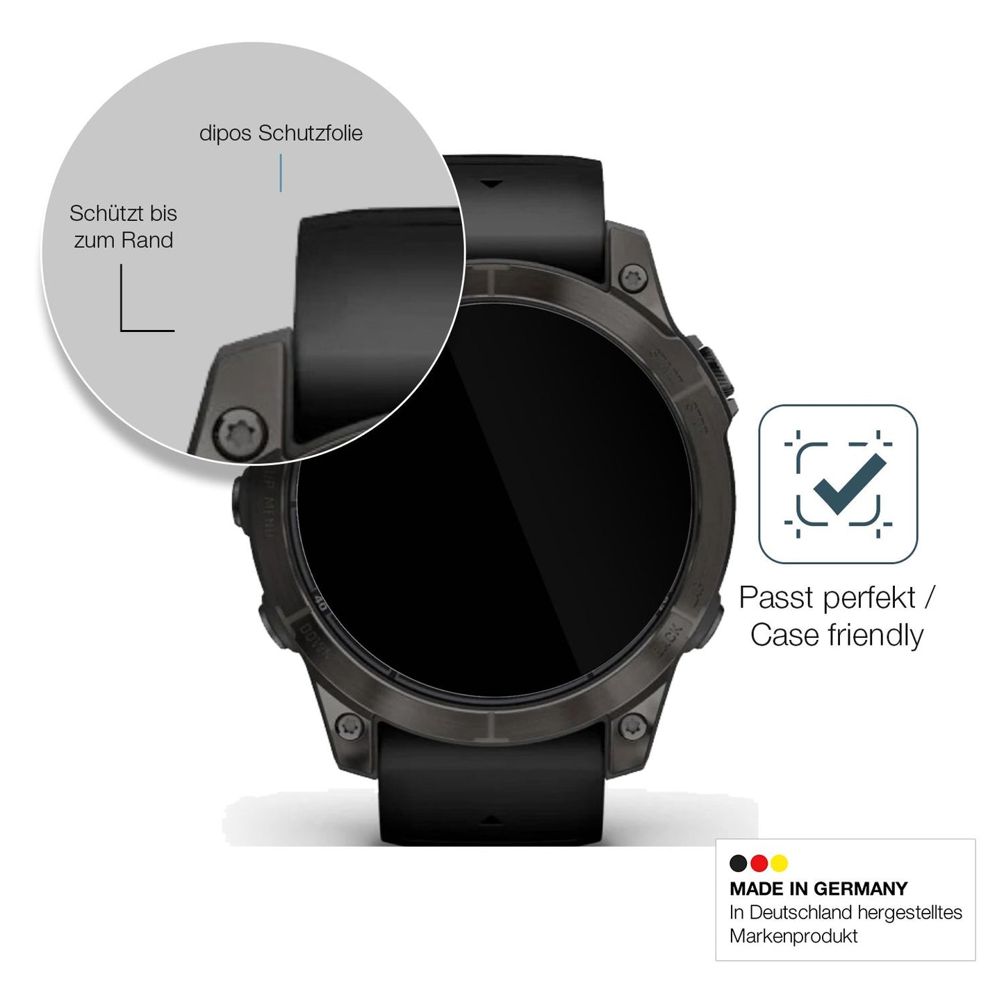 2x Screen Protector for Garmin Fenix 7 Pro 47mm Flexible Glass 9H dipos
