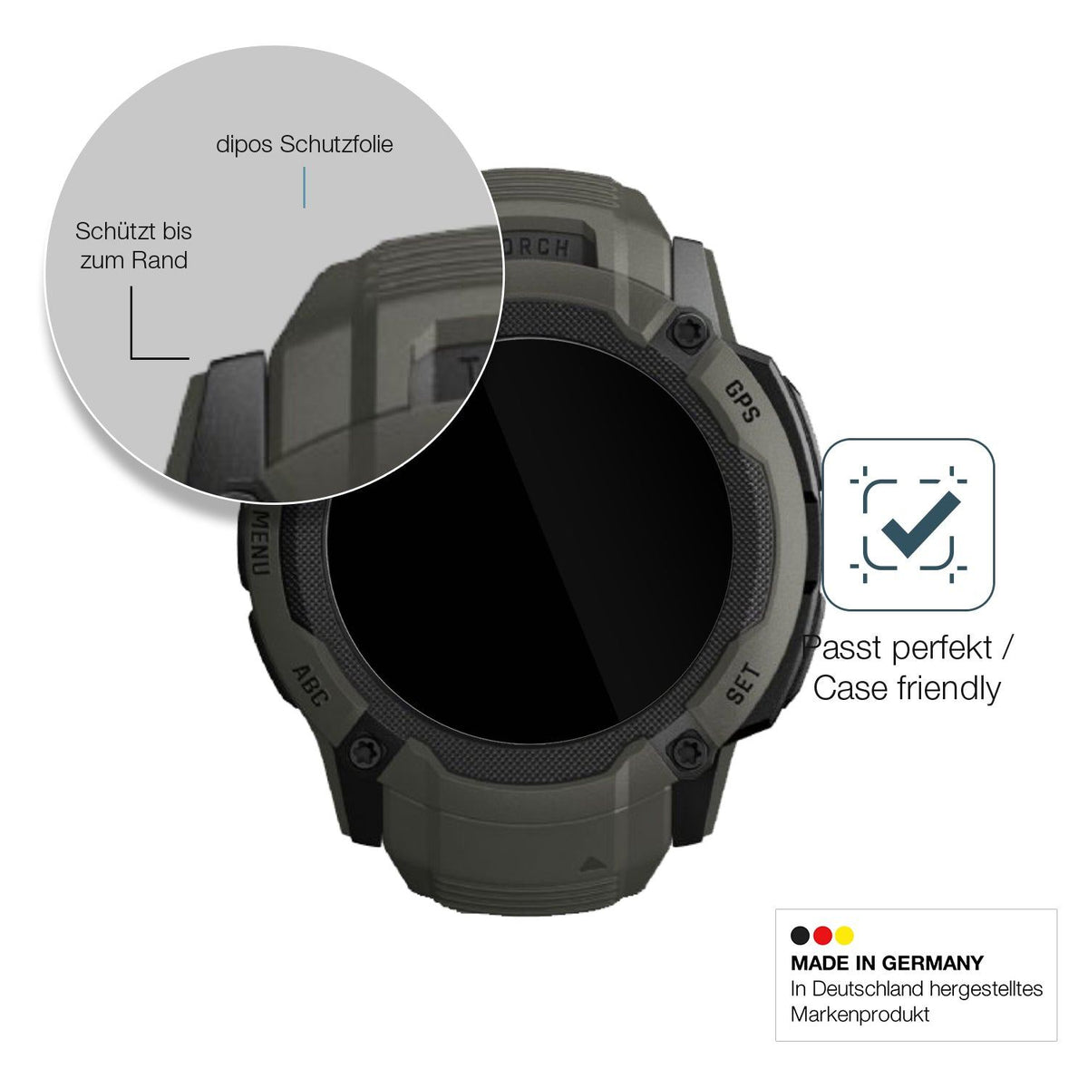 2x Screen Protector for Garmin Instinct 2x Solar Flexible Glass 9H dipos