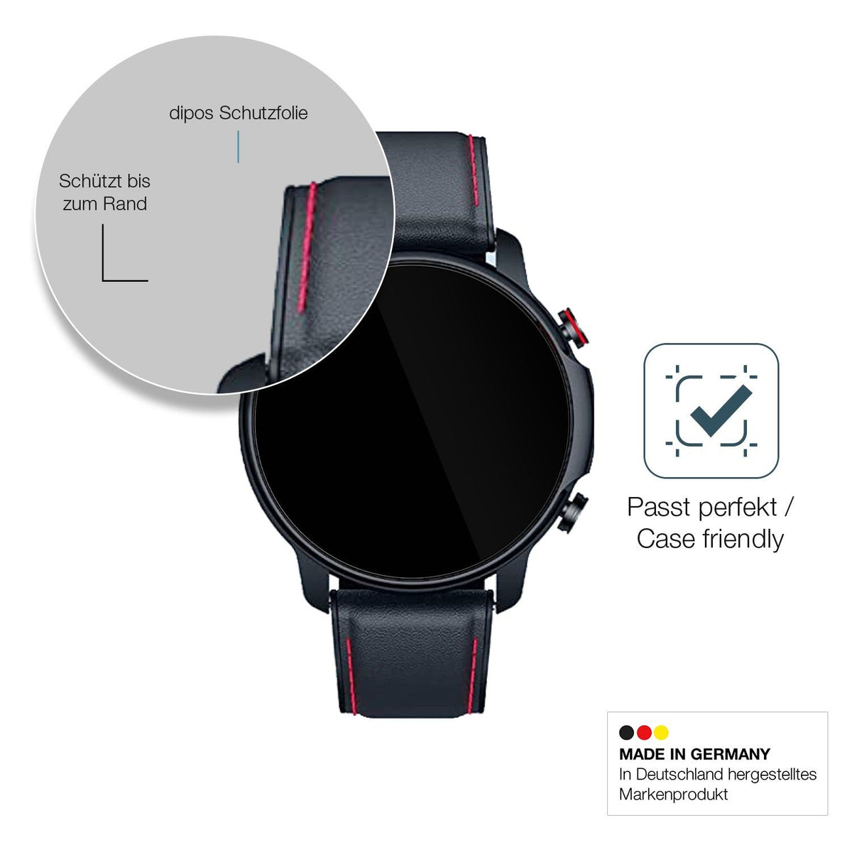 2x Screen Protector for Motsfit  1,32 inch Smartwatch Flexible Glass 9H dipos