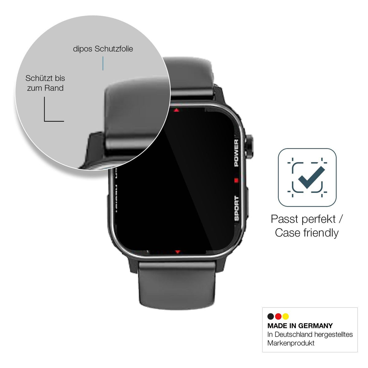 2x Screen Protector for G96 Smartwatch Flexible Glass 9H dipos