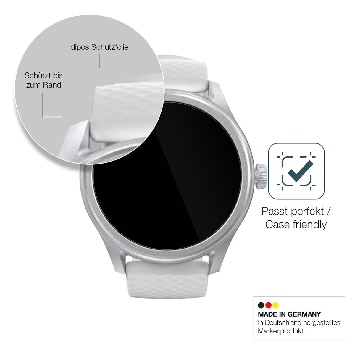 2x Screen Protector for Hama 5010 Smartwatch Flexible Glass 9H dipos