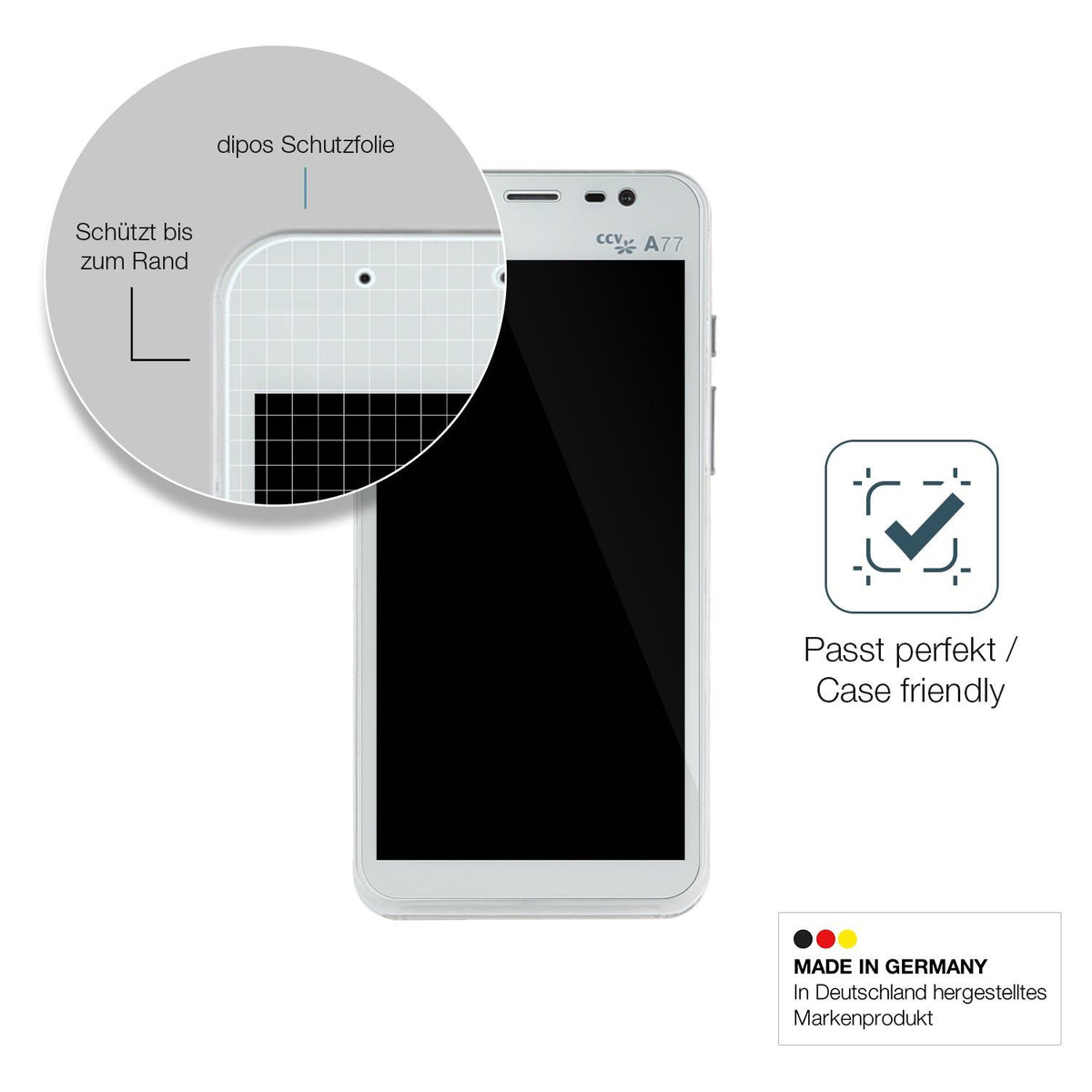 2x Screen Protector for CCV compact A77 Flexible Glass 9H dipos