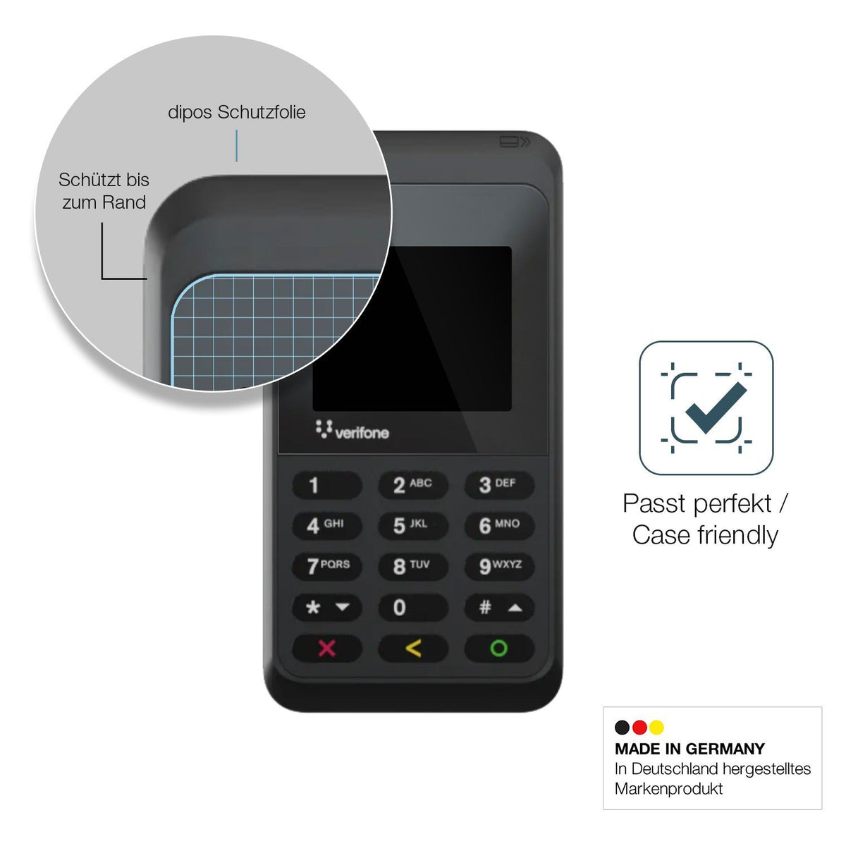 2x Screen Protector for Verifone e235 Flexible Glass 9H dipos