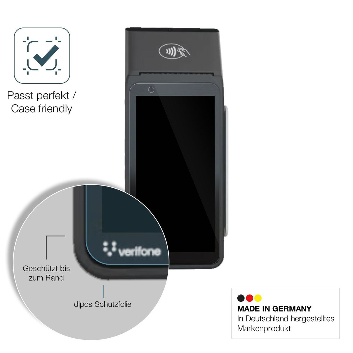 2x Screen Protector for Verifone V660p Flexible Glass 9H dipos