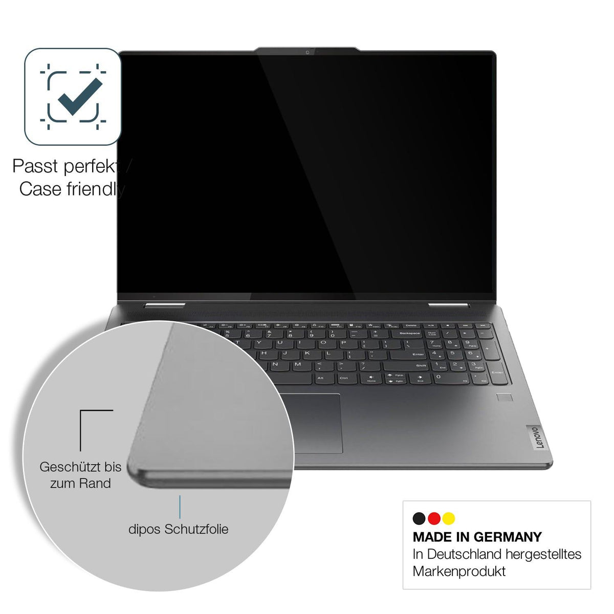 2x Screen Protector for Lenovo Yoga 7i 10. Gen 16 Zoll Flexible Glass 9H dipos