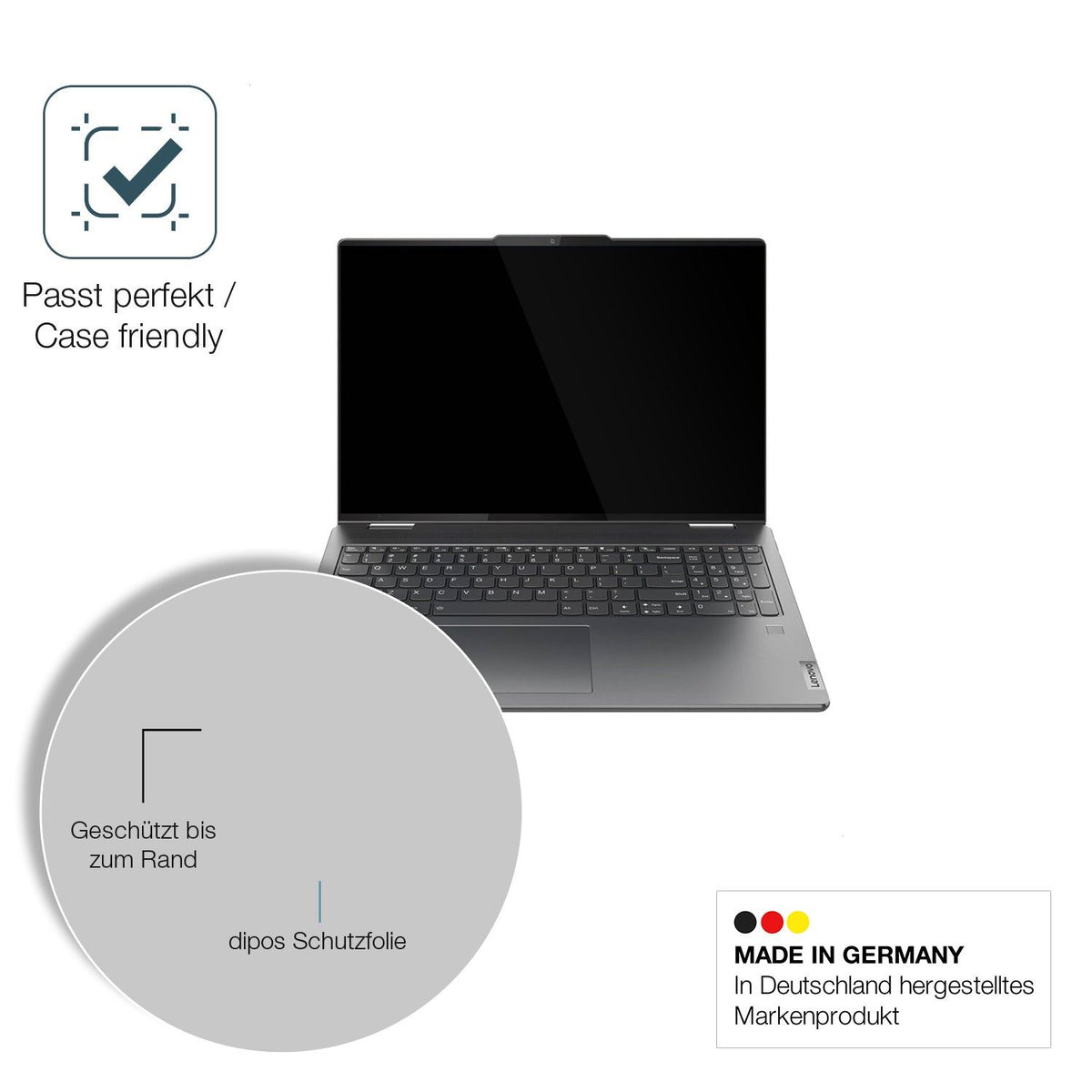 2x Screen Protector for Lenovo Yoga 7i Gen 10 14 Zoll Flexible Glass 9H dipos