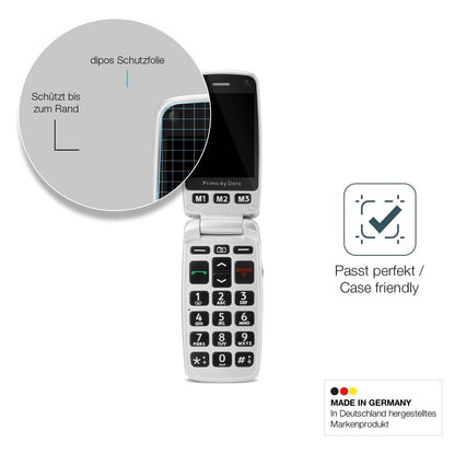 2x Screen Protector for Doro Primo 413 Flexible Glass 9H dipos