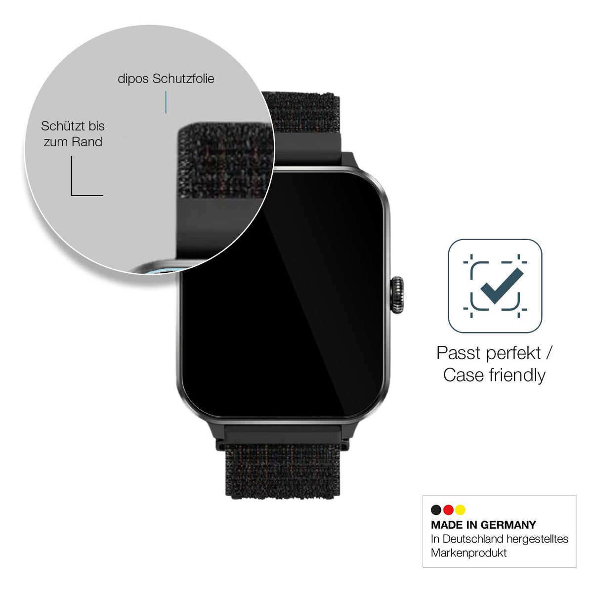 2x Screen Protector for IOWODO R50pro 1.85 Zoll Flexible Glass 9H dipos