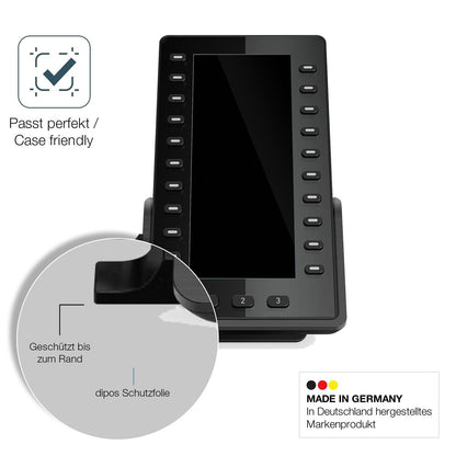 2x Screen Protector for Snom D8C Erweiterungsmodul Flexible Glass 9H dipos