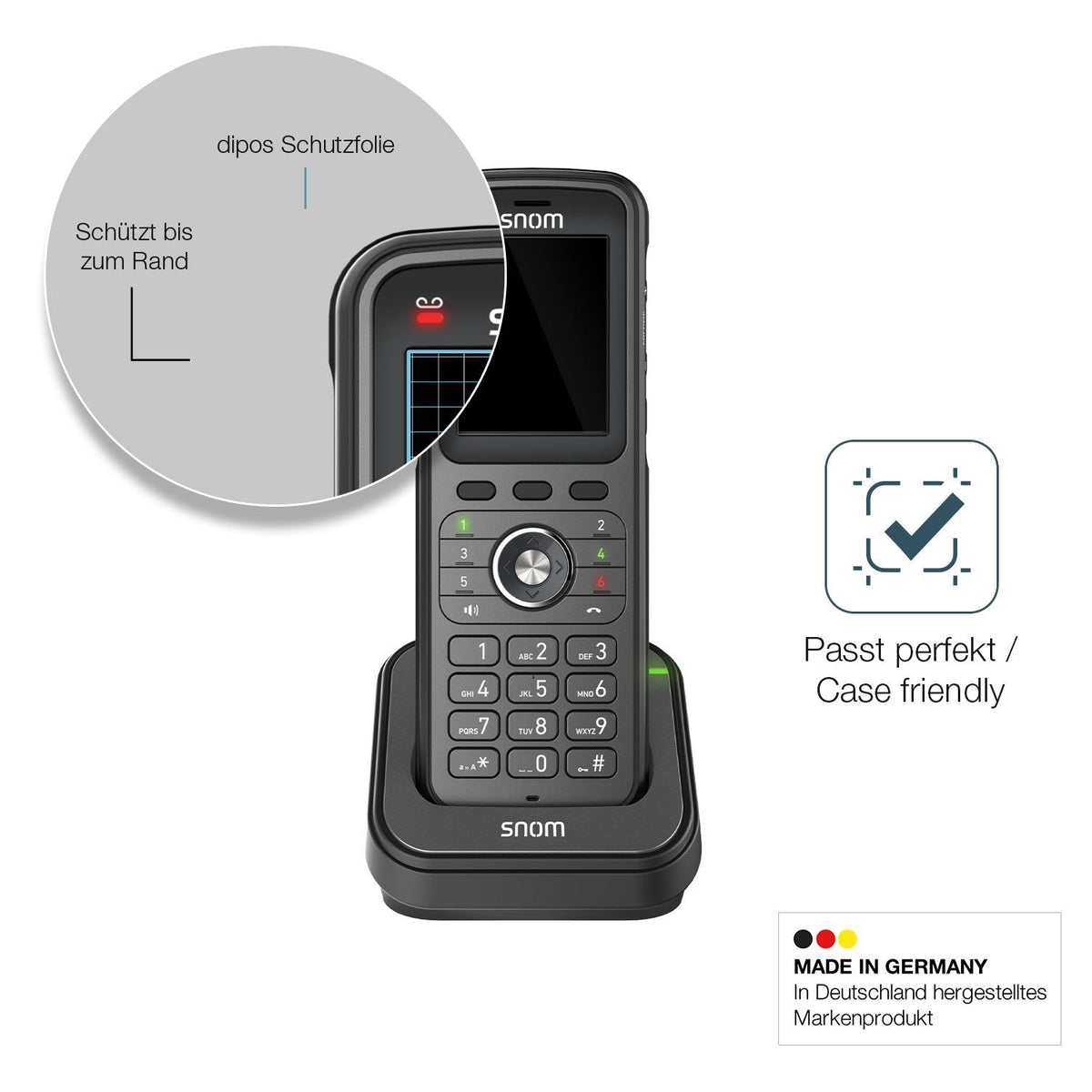 2x Screen Protector for Snom M56 Dect Flexible Glass 9H dipos