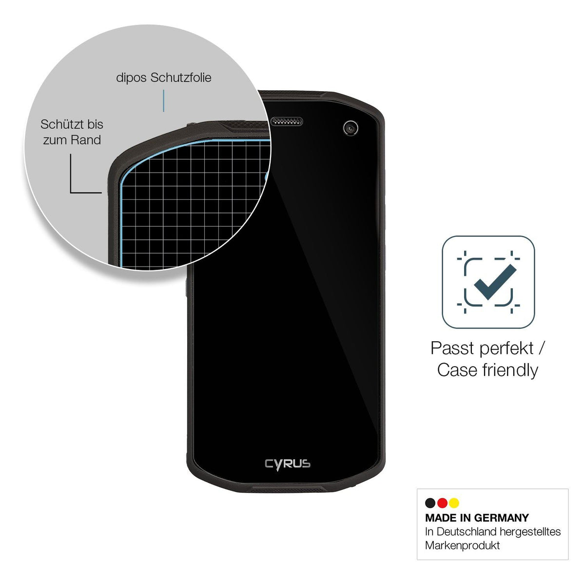 2x Screen Protector for Cyrus CS28 Hipster Rev.2 Flexible Glass 9H dipos