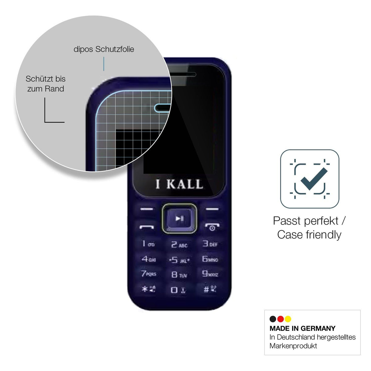 2x Screen Protector for I Kall K222 Flexible Glass 9H dipos