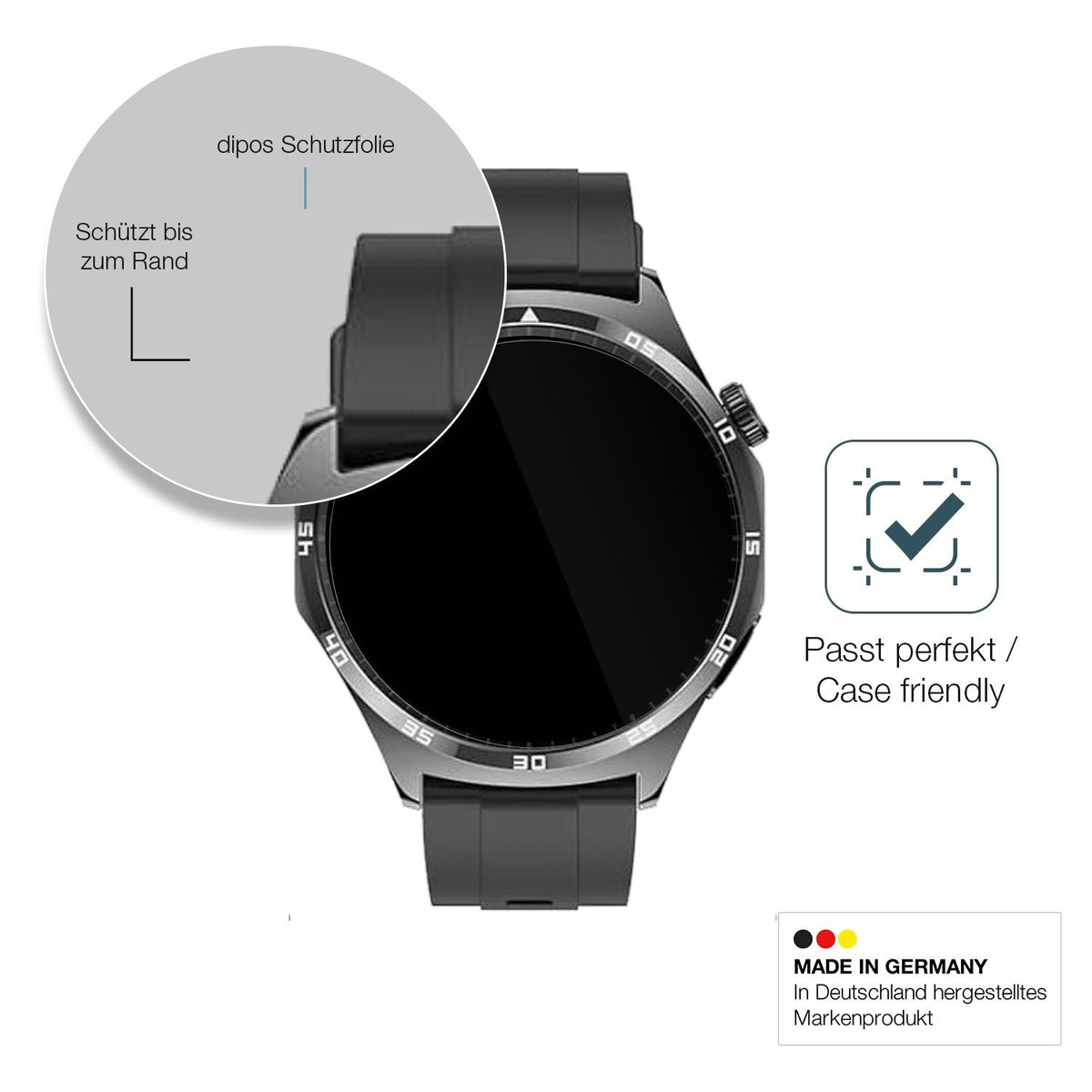 2x Screen Protector for ECG HRV Gesundheitsuhr 2.01 Zoll Flexible Glass 9H dipos
