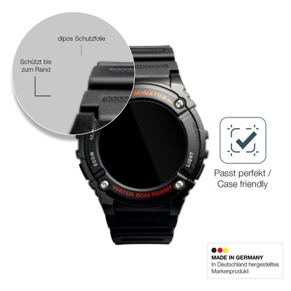2x Screen Protector for Casio W-2016H-1AV Rund Flexible Glass 9H dipos