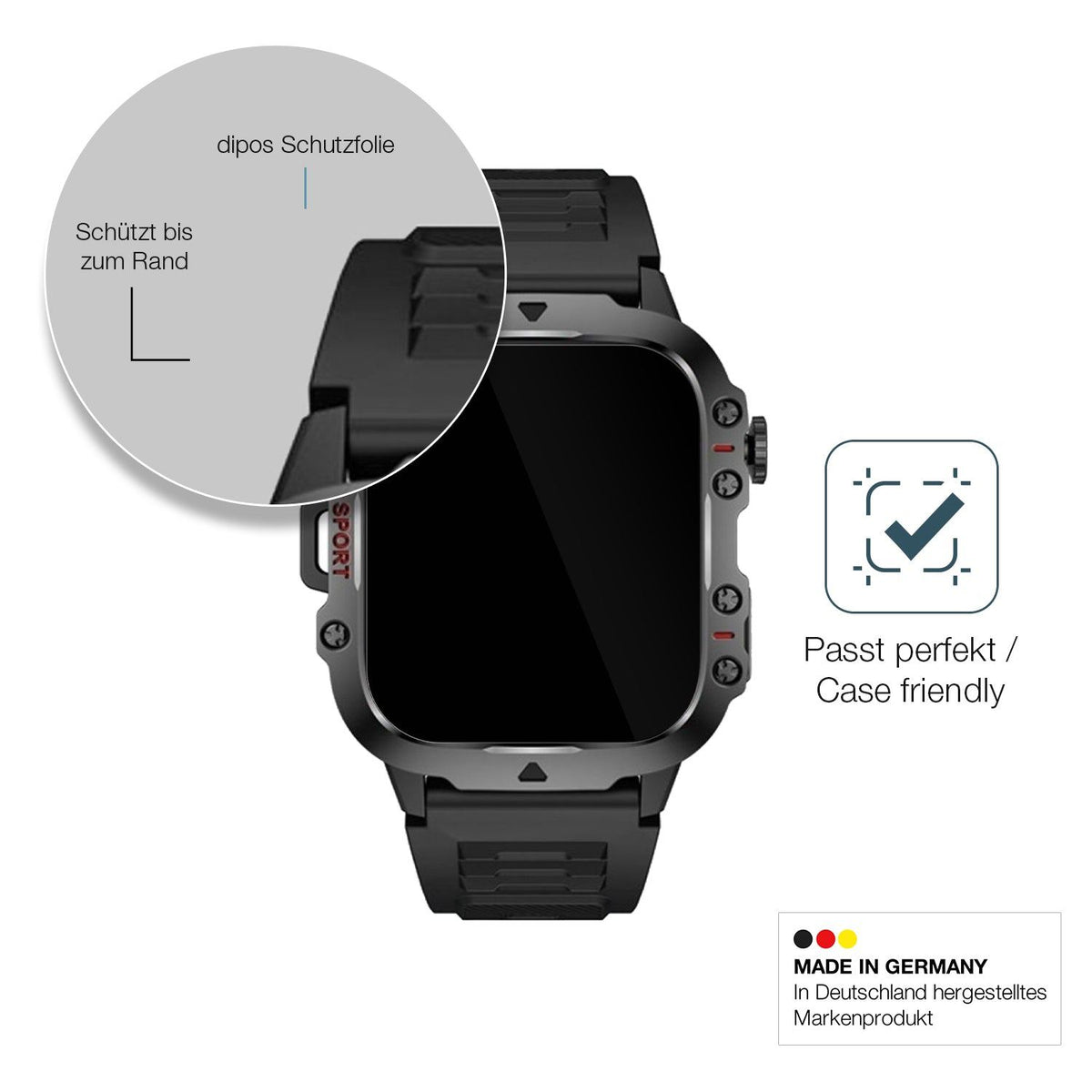 2x Screen Protector for Sanorum QX11 GR 1.96 Zoll Flexible Glass 9H dipos