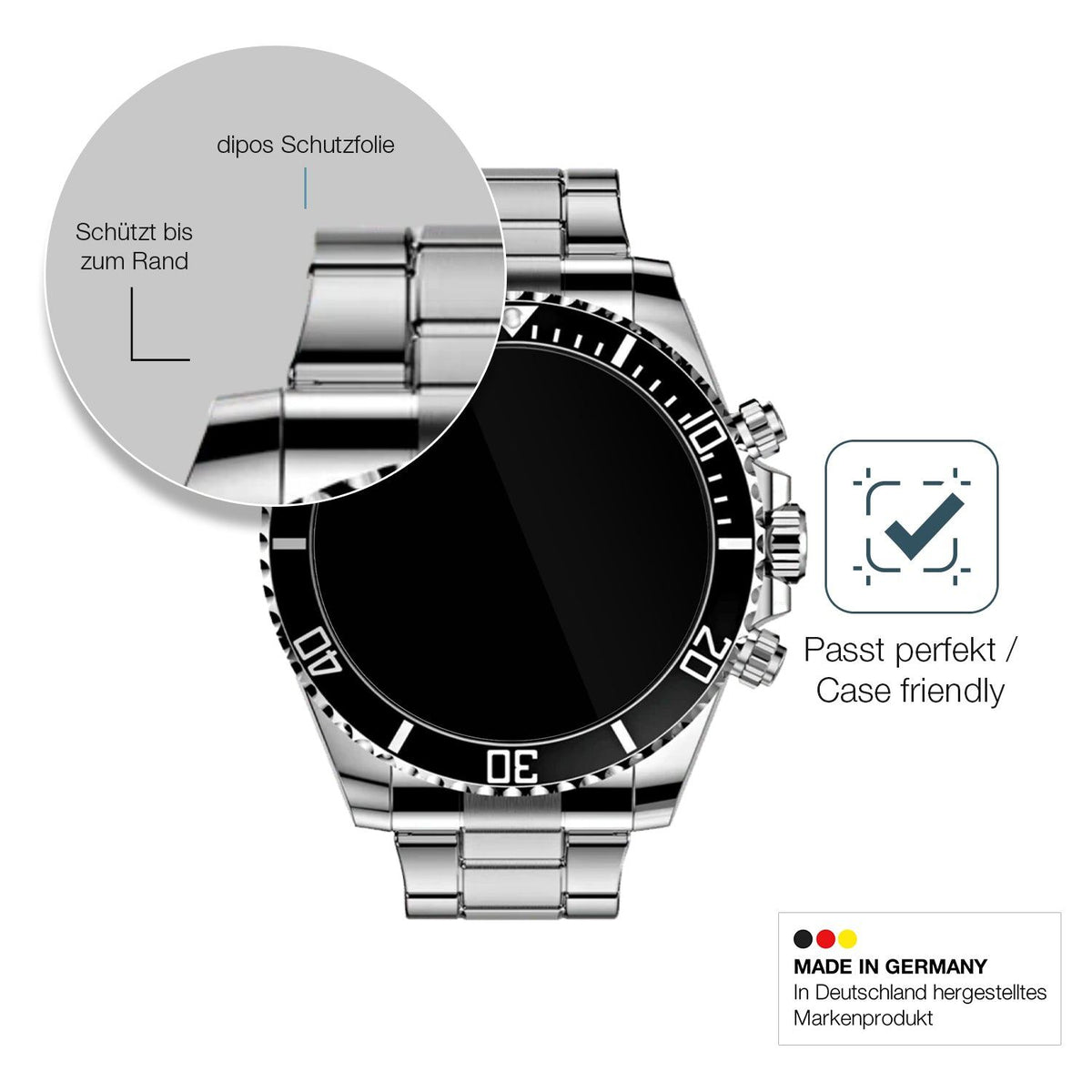 2x Screen Protector for Nexos Pro Smartwatch Flexible Glass 9H dipos
