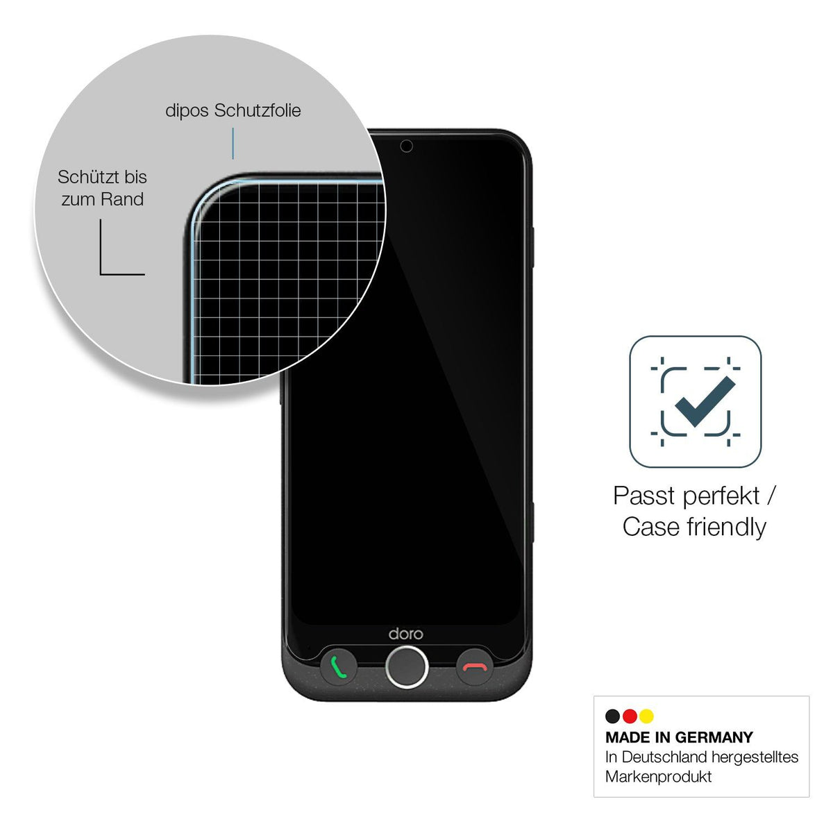 2x Screen Protector for Doro Aurora A30 Flexible Glass 9H dipos