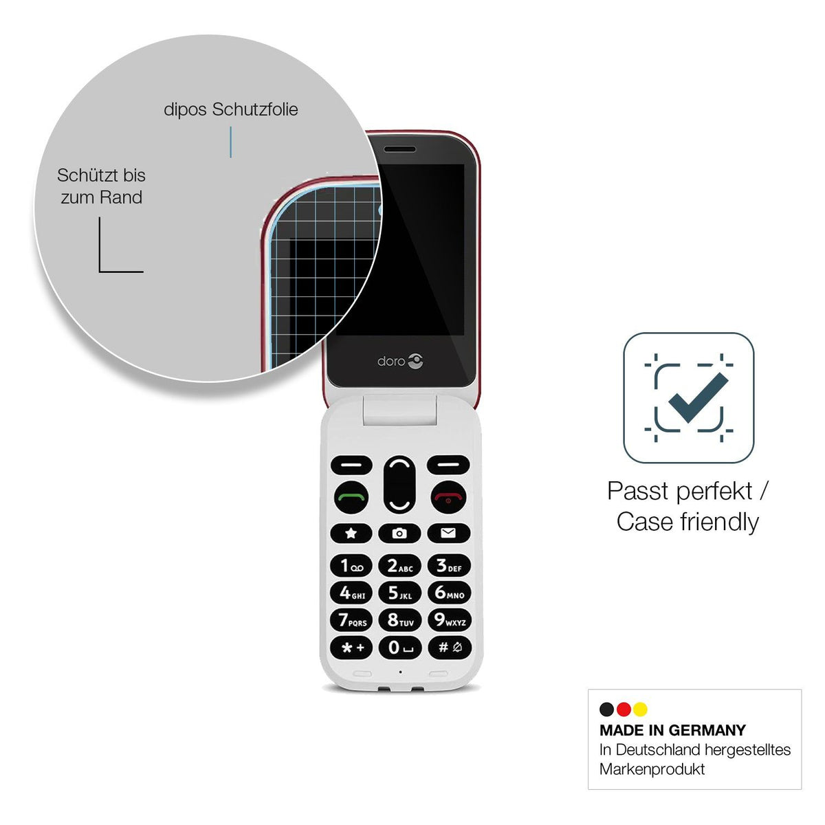 2x Screen Protector for Doro 6040 Flexible Glass 9H dipos