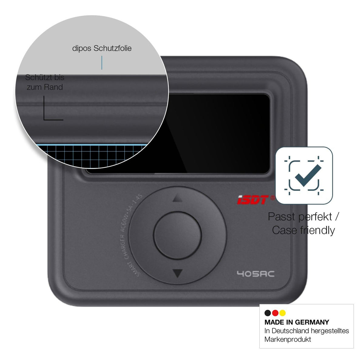 2x Screen Protector for ISDT 405AC Flexible Glass 9H dipos