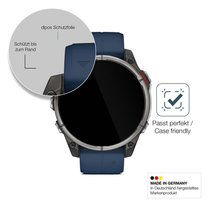 2x Screen Protector for Garmin Quatix 8 47mm Flexible Glass 9H dipos