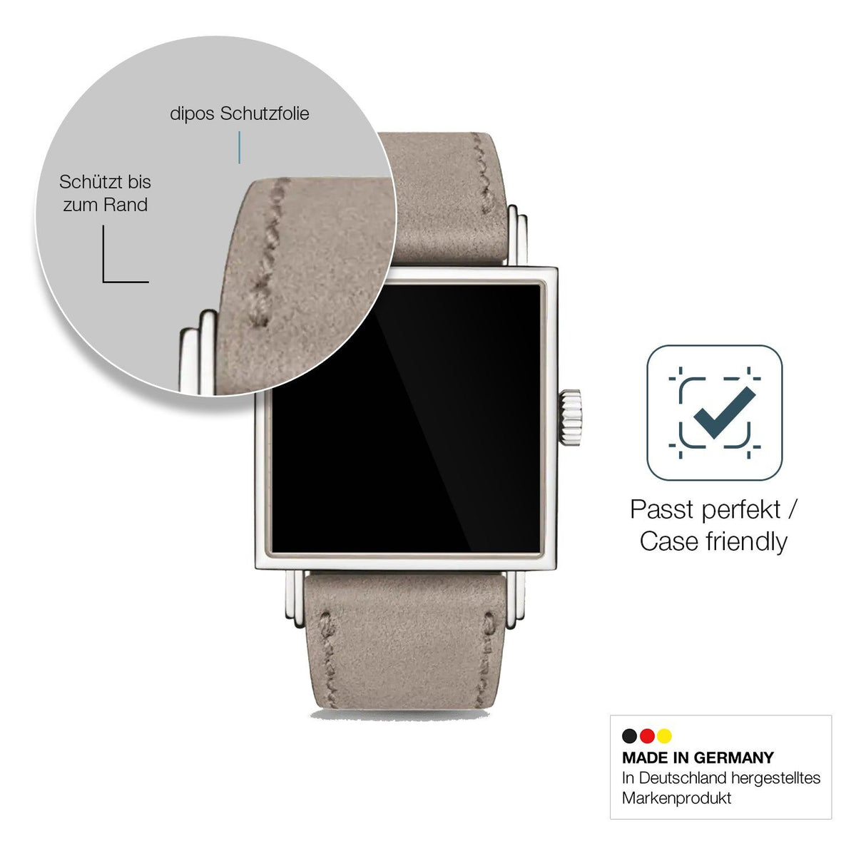 2x Screen Protector for NOMOS Glashütte Tetra 27 Flexible Glass 9H dipos