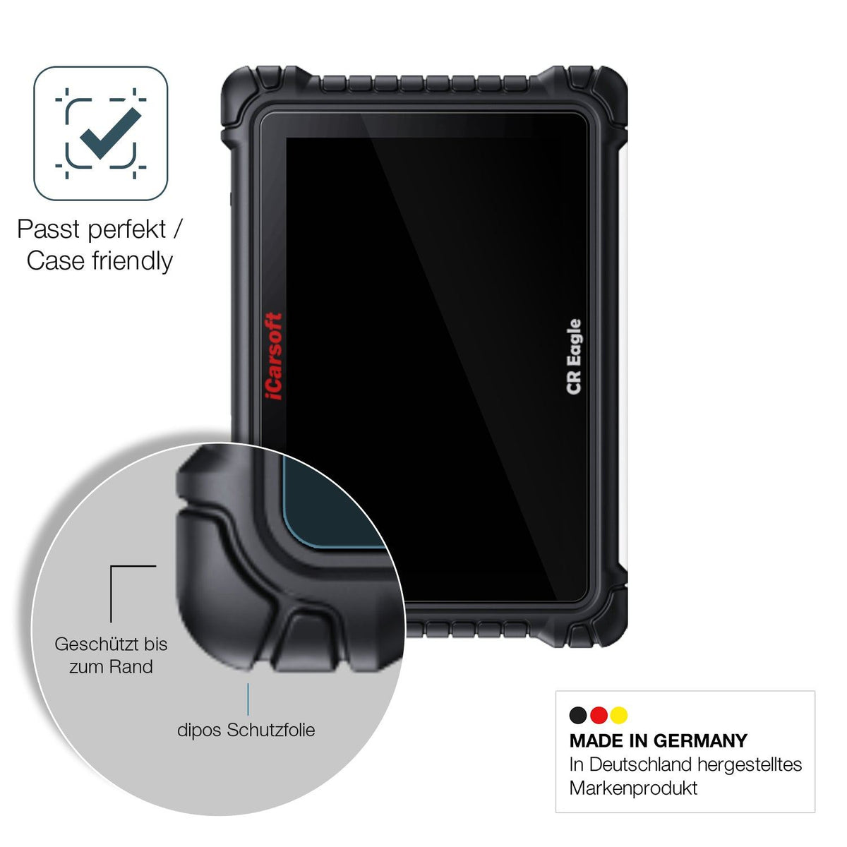 2x Screen Protector for iCarsoft CR Eagle Flexible Glass 9H dipos