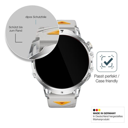 2x Screen Protector for Lige Militär 1.85 Zoll Fitnessuhr Flexible Glass 9H