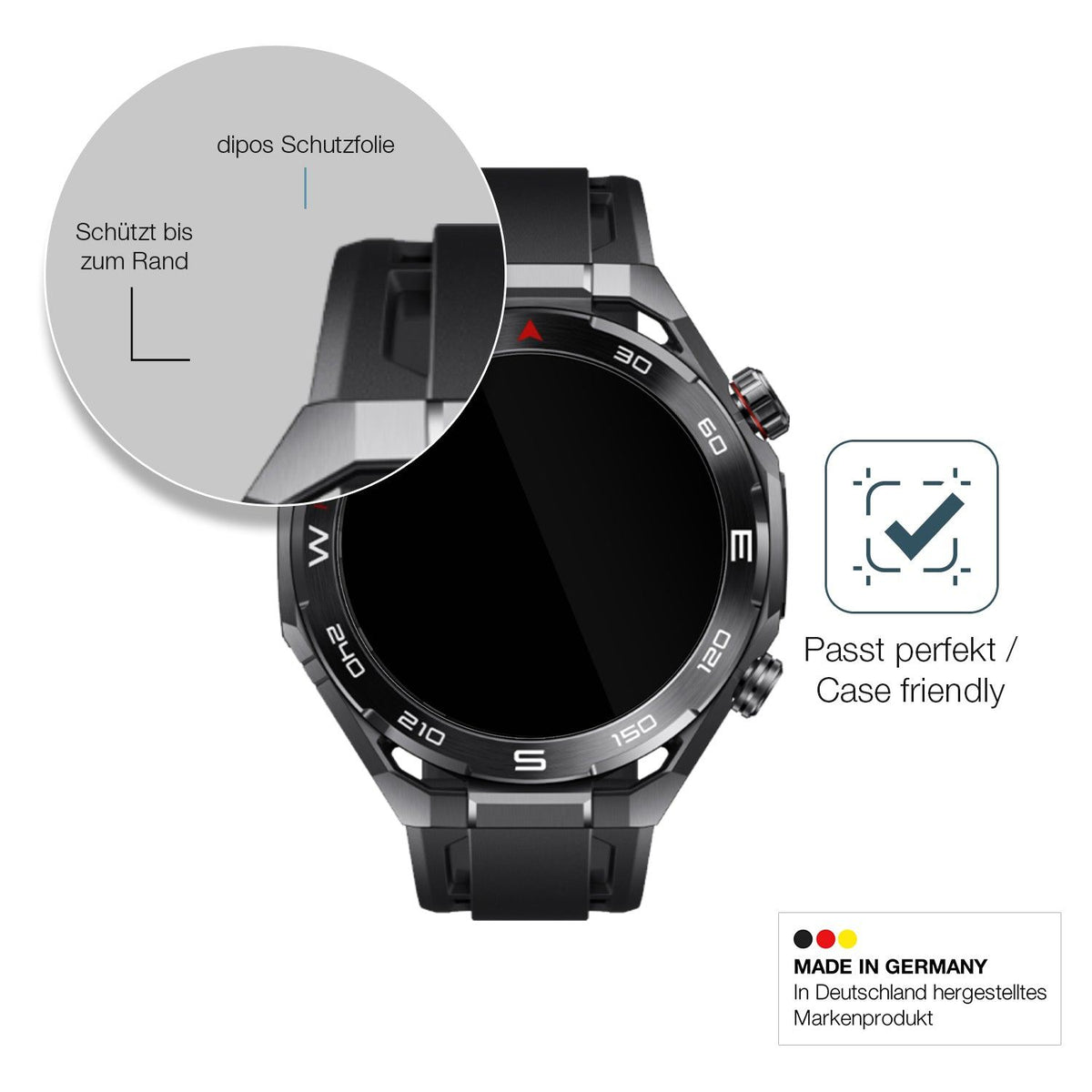 2x Screen Protector for Huawei Watch Ultimate 2 Black Flexible Glass 9H dipos