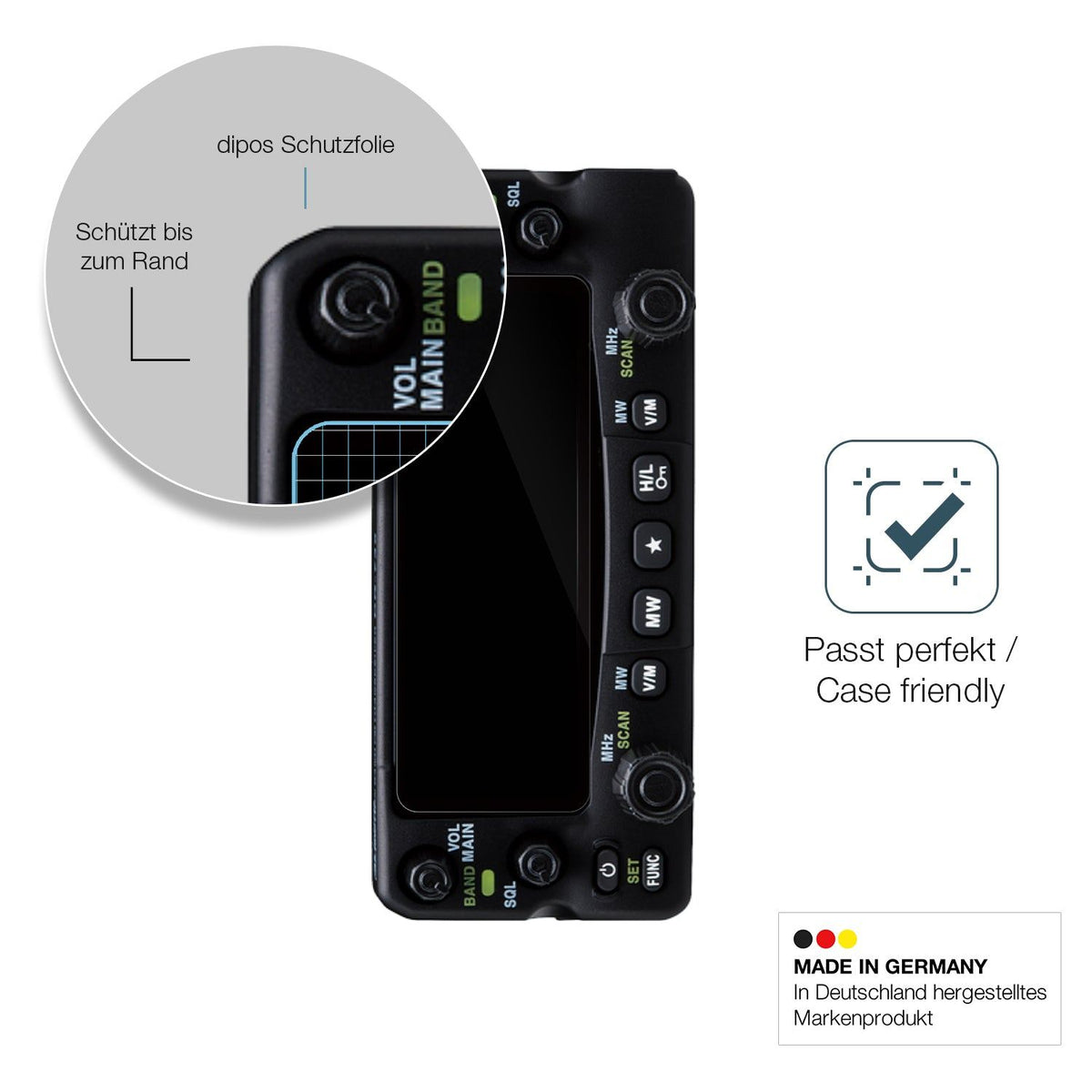 2x Screen Protector for Alinco DR-735-E Flexible Glass 9H dipos