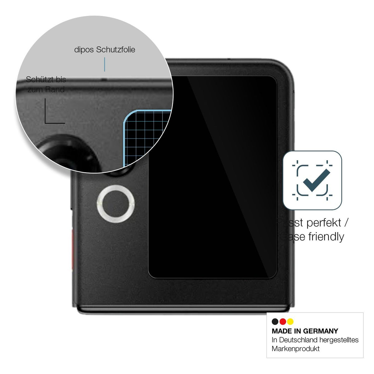 2x Screen Protector for Nubia ZTE Flip 2 5G Außenseite Flexible Glass 9H dipos